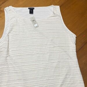 Ann Taylor Cream Textured Sleeveless Top